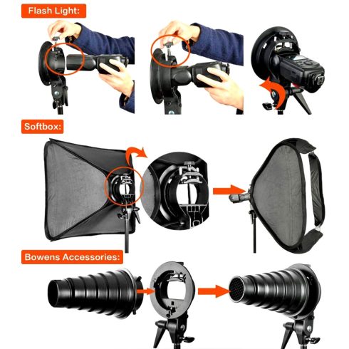 Godox S típusú vakutartó 1 rendszervakuhoz Bowens adapterrel