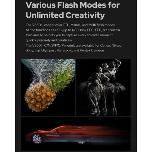 Godox Ving V860IIIC Li-Ion akkus rendszervaku Canon digitális fényképezőgépekhez