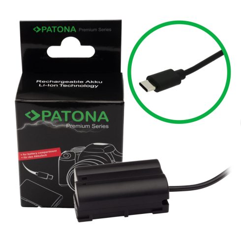 Nikon EN-EL15 dummy akkumulátor adapter USB-C bemenettel (9412)