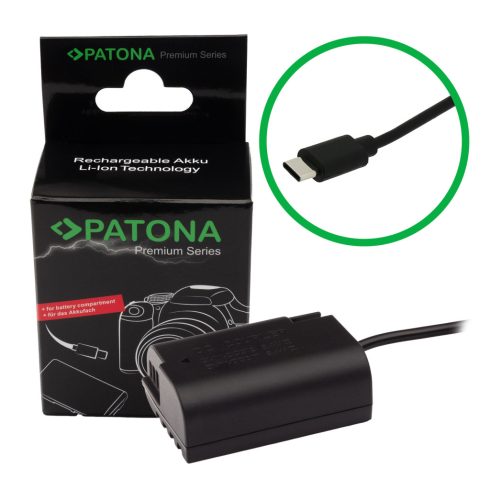 Panasonic DMW-BLK22 dummy akkumulátor adapter USB-C bemenettel (9416)