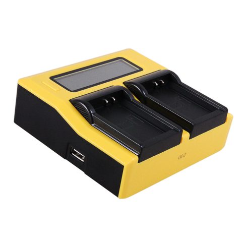 Canon LP-E10 Patona dupla lcd kijelzős fényképezőgép akkumulátor töltő (7629)