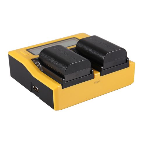 Canon LP-E6 Patona dupla lcd kijelzős fényképezőgép akkumulátor töltő  (7583)