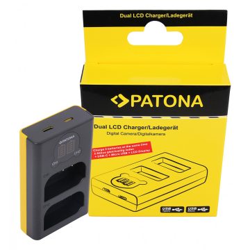   Panasonic DMW-BLK22 Patona dupla USB C fényképezőgép akkumulátor töltő (9886)