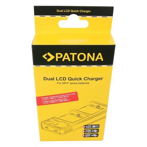 Panasonic DMW-BLK22 Patona dupla USB C fényképezőgép akkumulátor töltő (9886)