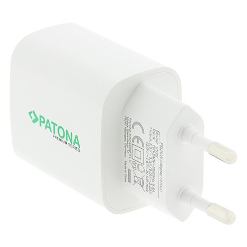 Patona PD 20W-os adapter, USB C kimenettel akkutöltőkhöz - fehér (2592)