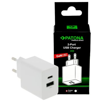   PATONA Premium GaN PD35W Adapter 1xUSB-C 1xUSB-A PD3.0 QC3.0 (2646)