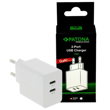 PATONA Premium GaN PD35W Adapter 2xUSB-C PD3.0 QC3.0 (2645)