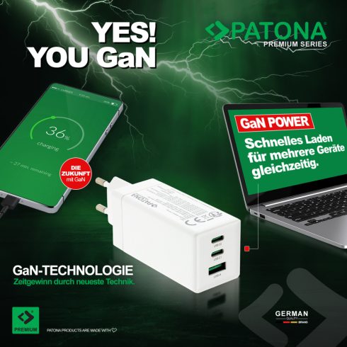 PATONA Premium GaN PD35W Adapter 2xUSB-C PD3.0 QC3.0 (2645)