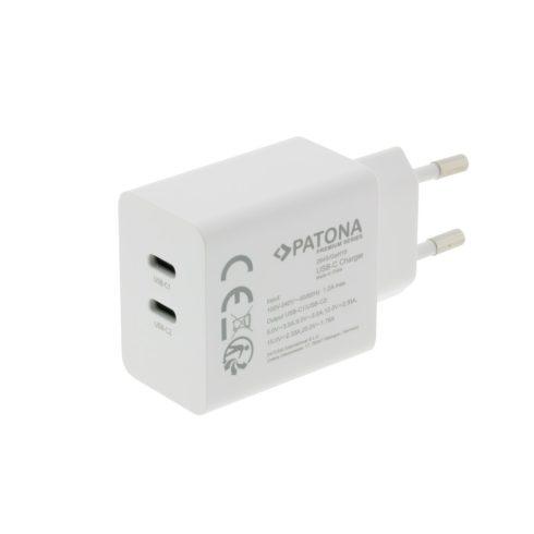 PATONA Premium GaN PD35W Adapter 2xUSB-C PD3.0 QC3.0 (2645)