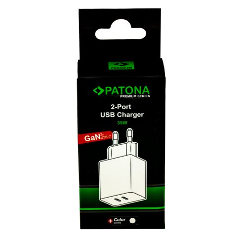 PATONA Premium GaN PD35W Adapter 2xUSB-C PD3.0 QC3.0 (2645)