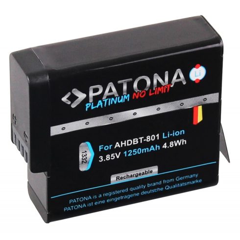 PATONA PLATINUM AHDBT-801 GoPro akciókamera akkumulátor Hero 8 AHDBT-801 Hero 7 AHDBT-701 Hero 6 Hero 5 AHDBT-501