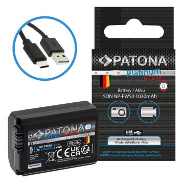   Sony NP-FW50 Patona PLATINUM USB C fényképezőgép akkumulátor (1362)