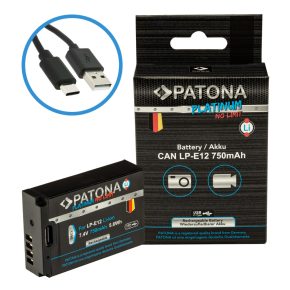   Canon LP-E12 Patona PLATINUM USB C fényképezőgép akkumulátor (1396)