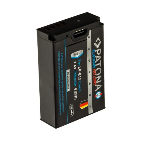 Canon LP-E12 Patona PLATINUM USB C fényképezőgép akkumulátor (1396)