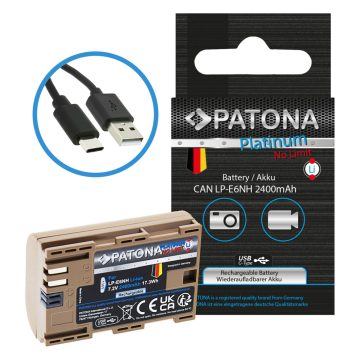   Canon LP-E6NH Patona PLATINUM USB C fényképezőgép akkumulátor (1361)