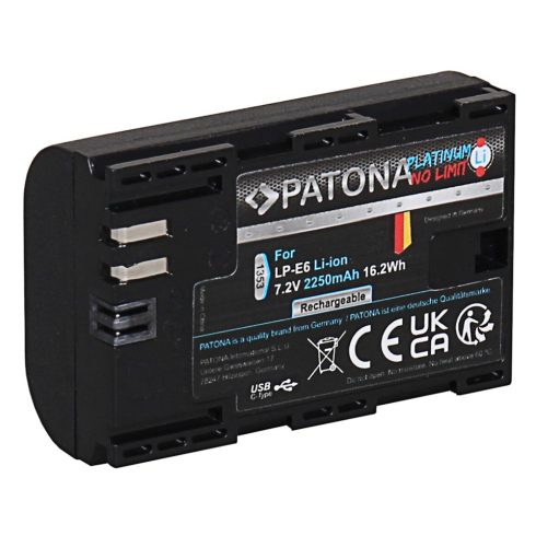 Canon LP-E6 Patona PLATINUM LPE6 USB C fényképezőgép akkumulátor (1353)