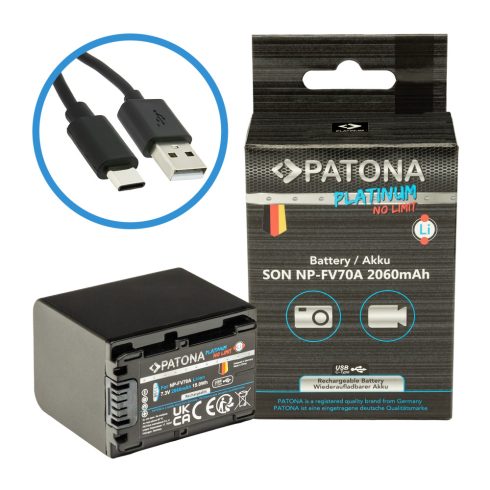 Sony NP FV70A Patona Platinum USB-C kamera akkumulátor (1394)