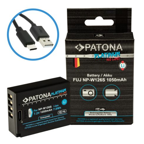 Fuji NP-W126S Patona Platinum USB-C fényképezőgép akkumulátor (1397)
