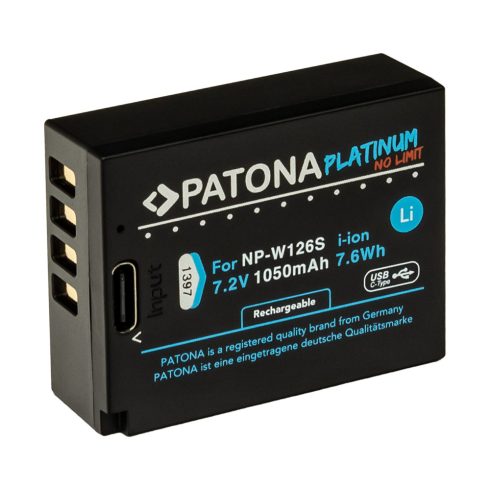 Fuji NP-W126S Patona Platinum USB-C fényképezőgép akkumulátor (1397)