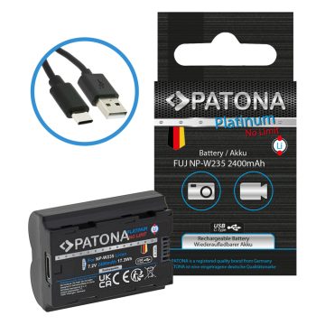   Fuji NP-W235 Patona Platinum USB-C fényképezőgép akkumulátor (1371)