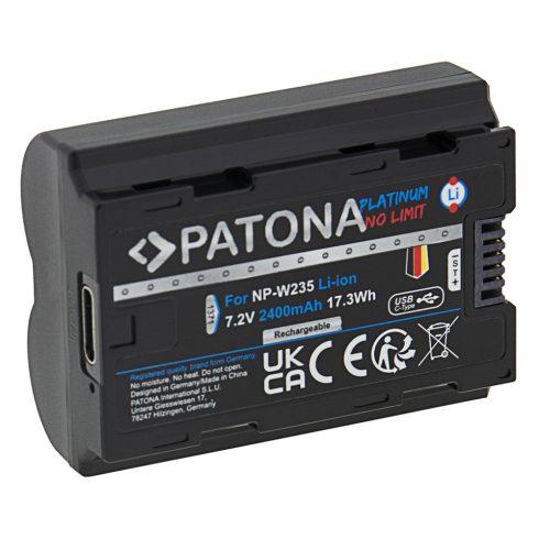 Fuji NP-W235 Patona Platinum USB-C fényképezőgép akkumulátor (1371)