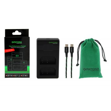   Panasonic DMW-BLK22 Patona Premium Twin dupla okos akkumulátortöltő  (161942)