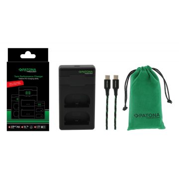   Canon LP-E6 Patona Premium Twin dupla okos akkumulátortöltő (161924)