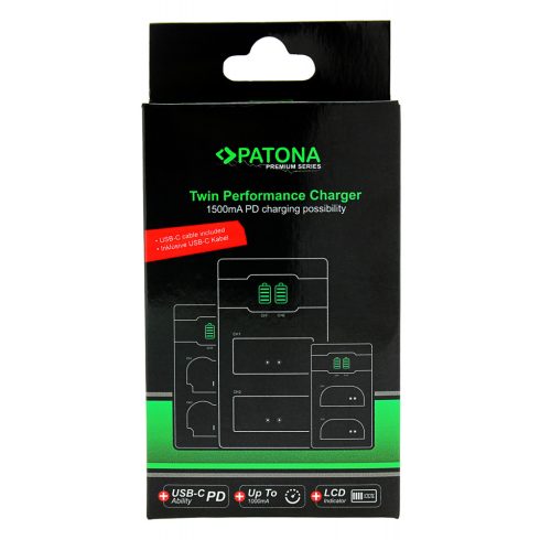 Fuji NP-W235 Patona Premium Twin dupla okos akkumulátortöltő (161888)