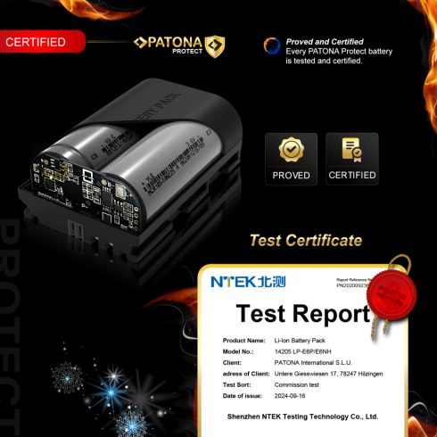 Canon LP-E6P Patona PROTECT fényképezőgép akkumulátor 8K/6A (14205)