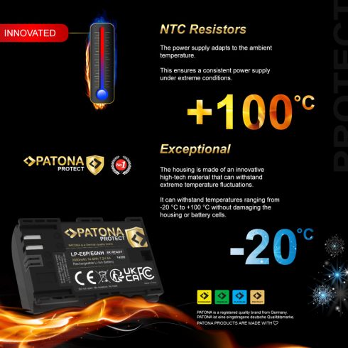 Canon LP-E6P Patona PROTECT fényképezőgép akkumulátor 8K/6A (14205)