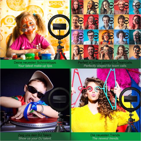 PATONA_VLOGGER_KIT_R2_LED RINGLIGHT, KÖRFÉNY ASZTALI ÁLLVÁNNYAL, TÁVIRÁNYÍTÓVAL