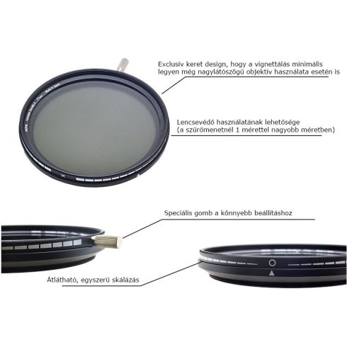 HOYA Variable ND II változtatható intenzitású semleges szűrő (3-400) 62mm